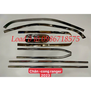 Nẹp viền chân kính, cong kính xe ford ranger 2023-24 mẫu inox cao cấp