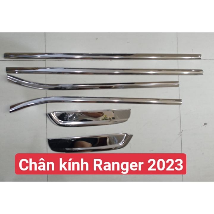 Nẹp Viền Chân Kính, Cong Kính Xe Ford Ranger 2023 Mẫu Inox Cao Cấp