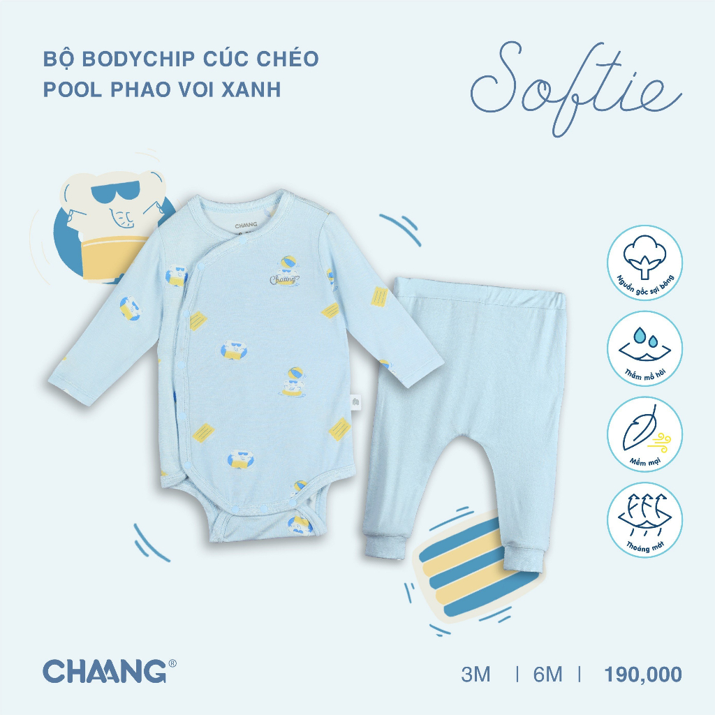 CHAANG Bộ bodychip cúc chéo Pool SS2023D07