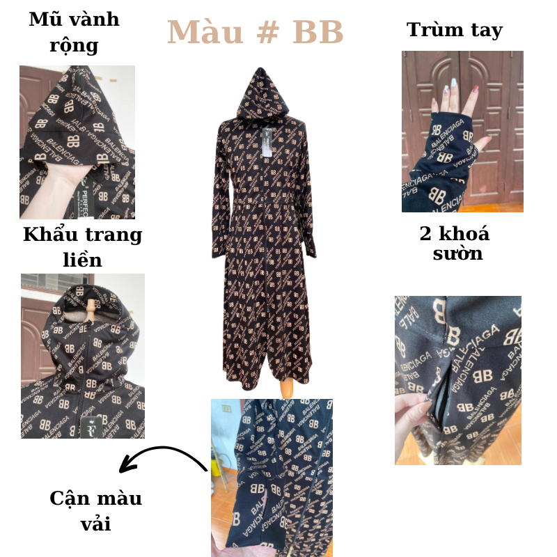 Áo chống nắng toàn thân  vải umi Hàn cao cấp, thất hút hồ hôi tốt