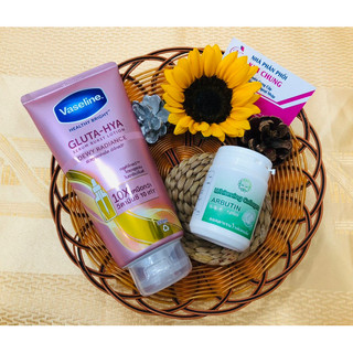 Sữa dưỡng thể vaseline healthy bright gluta hya serum 10x thái lan 330ml