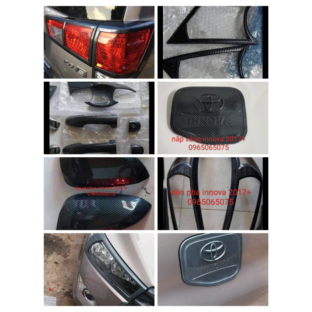Ốp viền trang trí innova 2017-2022 carbon_ full ốp ngoại thất carbon