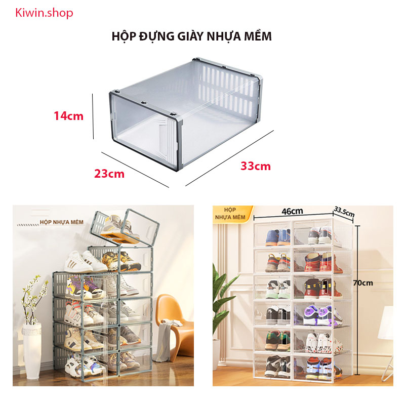 Hộp Đựng Đựng Giày Nhựa Cứng Cao Cấp Size Lớn Cửa Hút Nam Châm (Hàng Loại 1) KHG02 | BigBuy360 - bigbuy360.vn