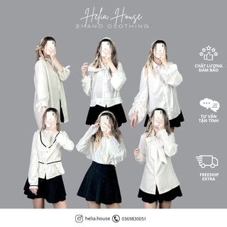 Sơ mi trắng tiểu thư, vintage, babydoll tay phồng 2hand si tuyển nước 1 - Helia House