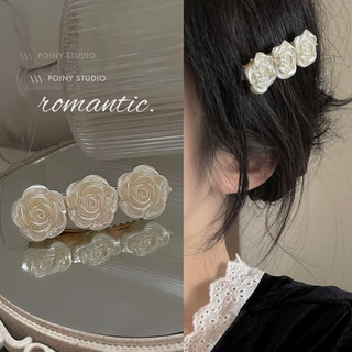 ( 𝑵𝒆𝒘) Set 2 chiếc kẹp tóc hoa hồng trắng thanh thuần dễ thương