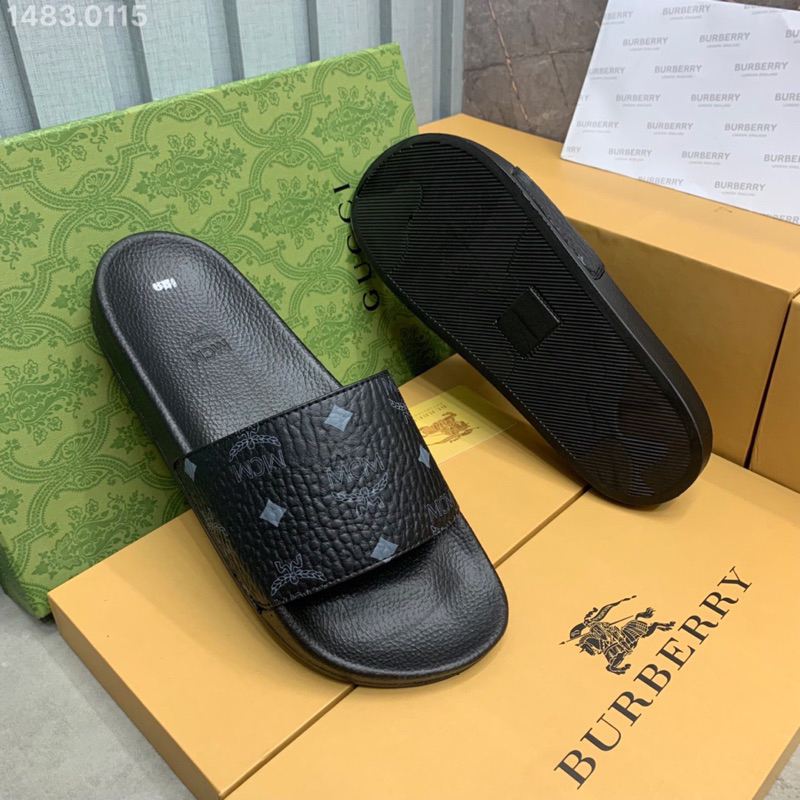 Dép lê nam MCM 6 bản màu mới nhất 2023, quai da đế cao su- kèm video cận cảnh