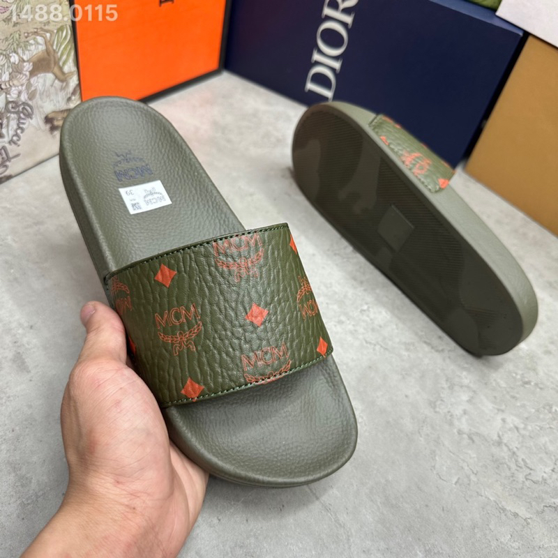 Dép lê nam MCM 6 bản màu mới nhất 2023, quai da đế cao su- kèm video cận cảnh