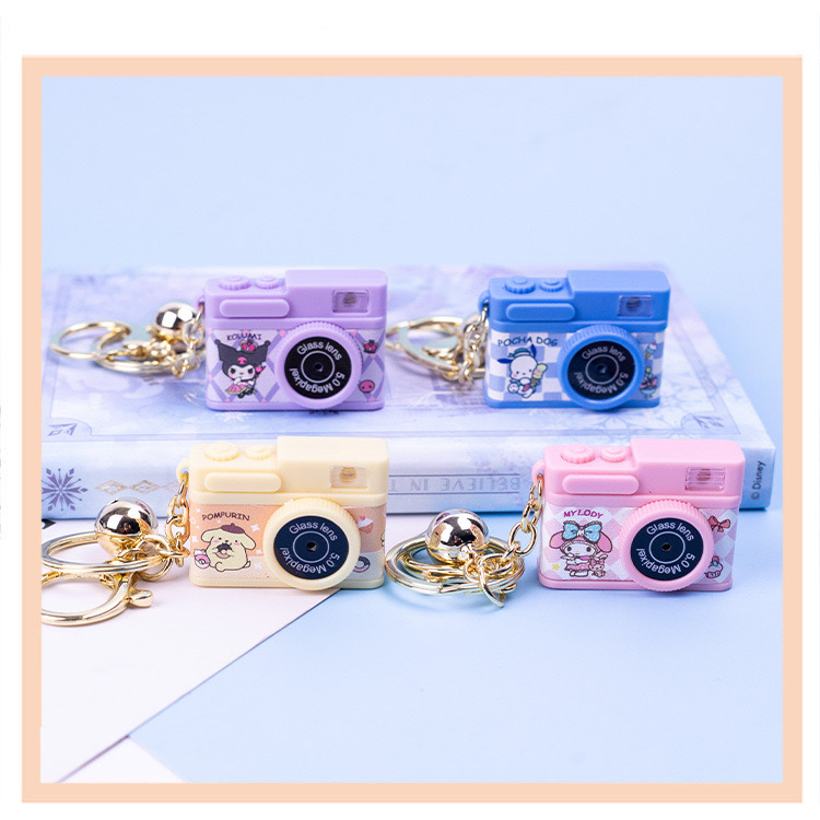 Móc khoá máy ảnh chụp đèn flash dễ thương cute, pochacco, kuromi, melody, cinnamoroll