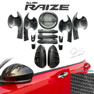 Ốp gương Ốp tay cửa Ốp Chén cửa Raize đủ xe Carbon fiber hõm cửa nắp bình xăng trang trí dán toyota 2022 2023 2024 2025