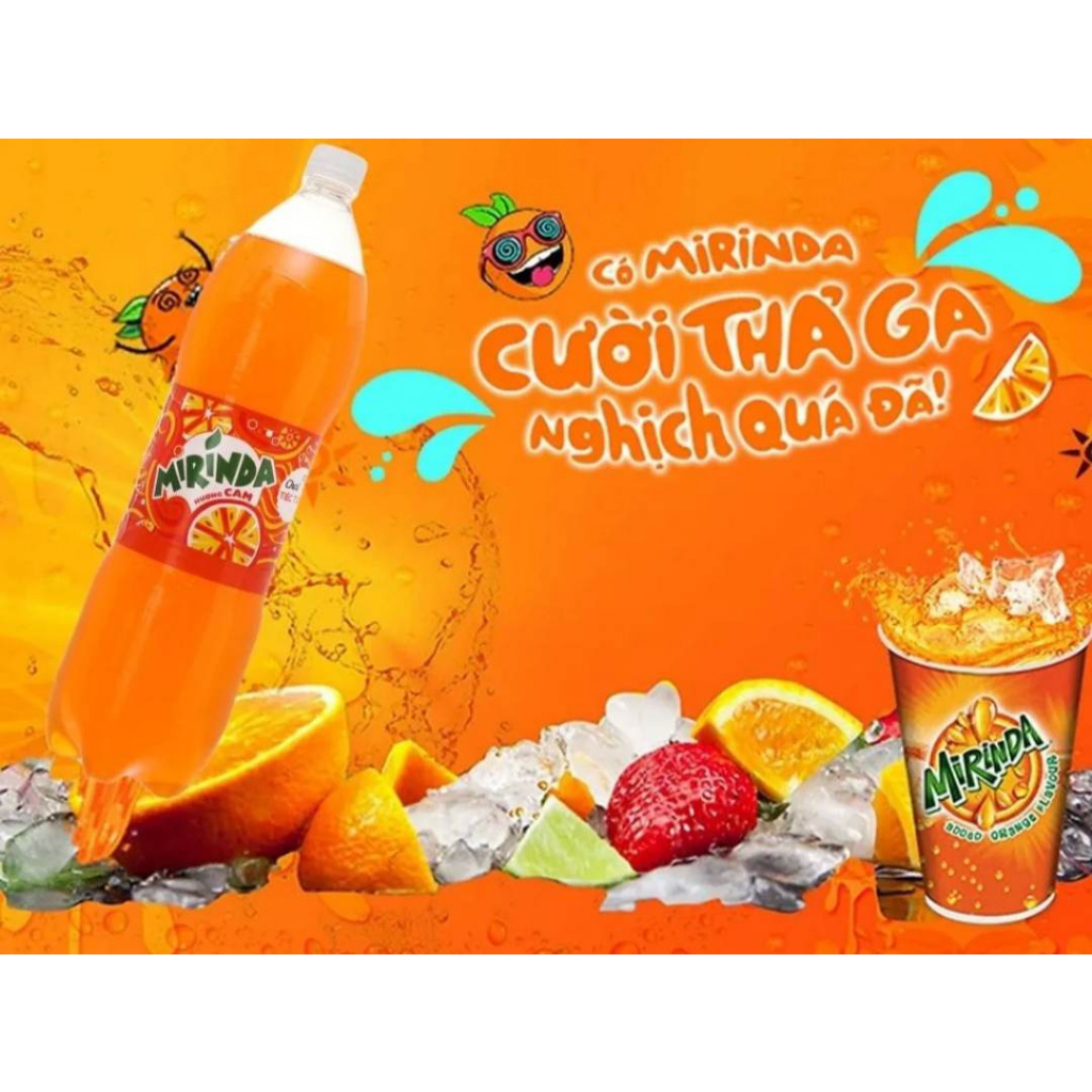 1 chai nước ngọt có ga Mirinda hương cam 1.5L