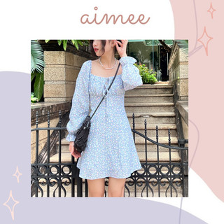 ENVY DRESS - Đầm cổ vuông tay dài hoa nhí - AIMEE