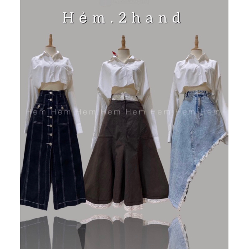 Chân váy jean siêu dài ulzzang
