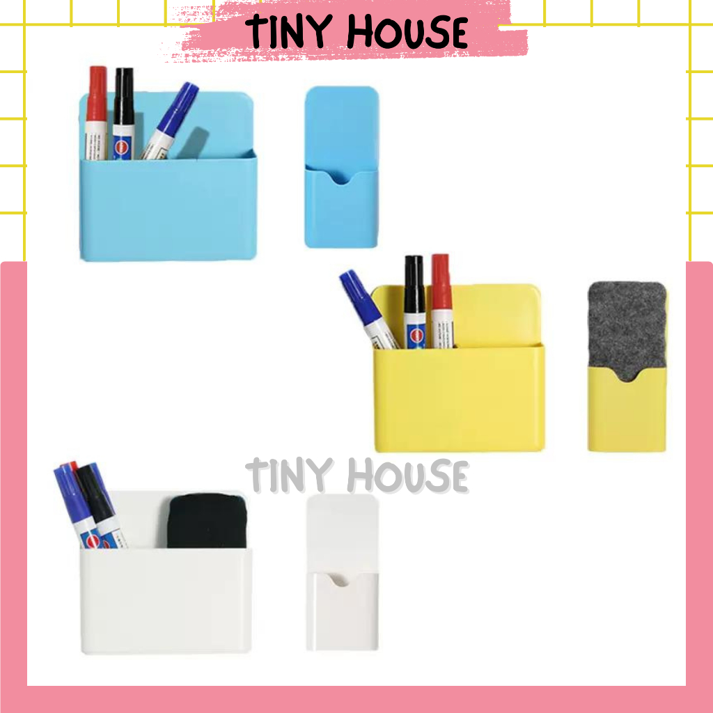 Hộp đựng bút có nam châm dính bảng nhiều size, hộp đựng bút văn phòng đa năng cute dễ thương bằng nhựa giá rẻ - B1C2