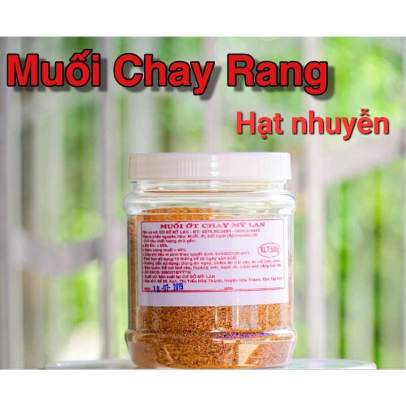Muối ớt chay rang nhuyễn (muối Mỹ Lan Tây Ninh) cay vừa, vị mặn ngọt, chuyên dùng chấm trái cây