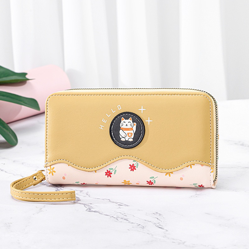 Ví dài cầm tay hình mèo da PU Fashion da mềm giá rẻ