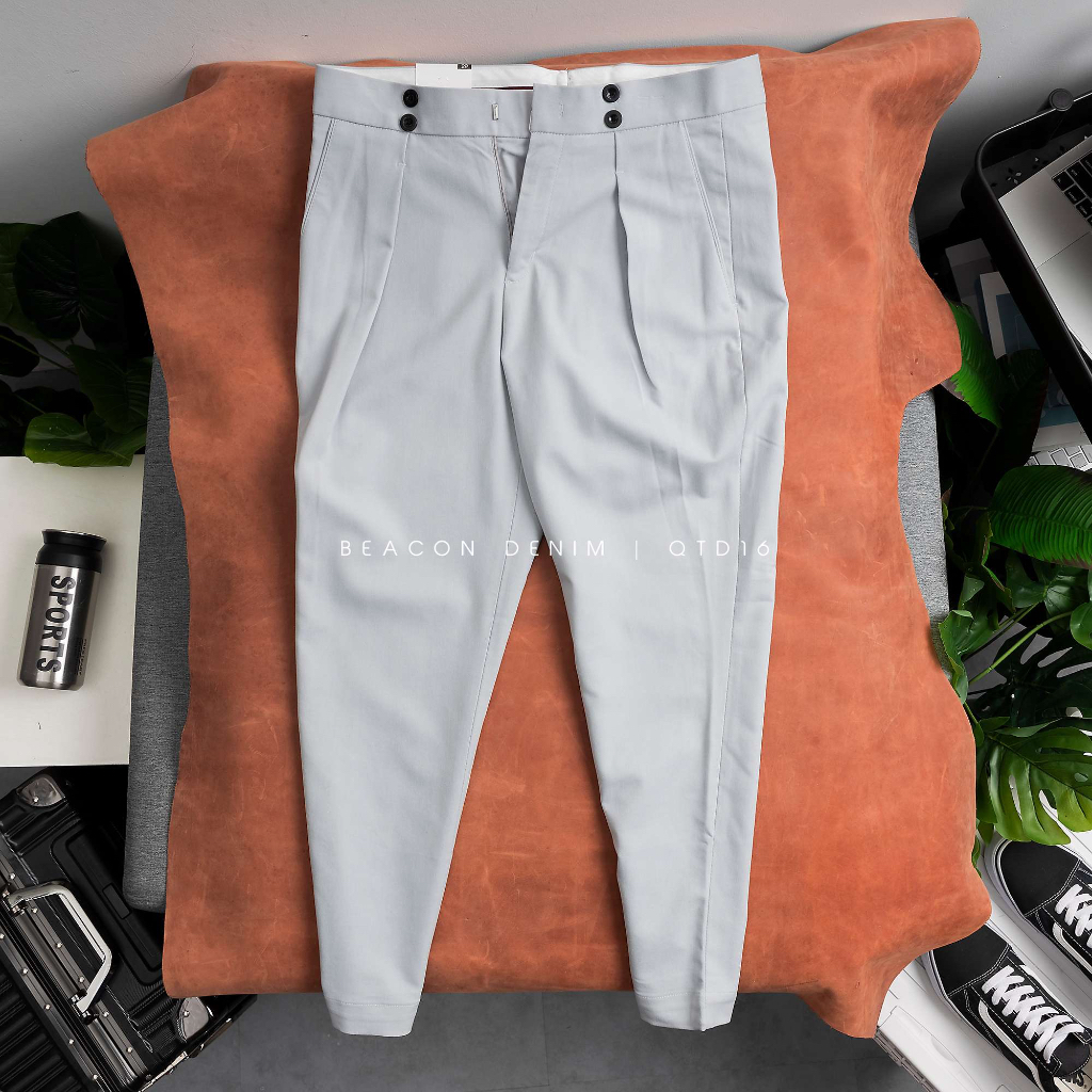 Quần Tây Âu Nam Mẫu Tây Dài Basic Form Trẻ Cúc Kiểu BEACON DENIM Form Thường Lịch Sự, Công Sở QTD16