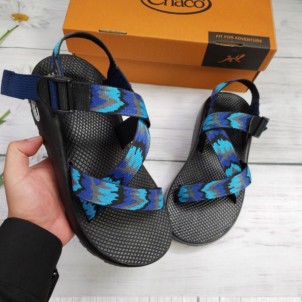 Giày Sandal Chaco Đế Thơm Hương Quế Khử Mùi Mồ Hôi, Dép Chaco Cao Cấp Mã Xanh Xám TG35