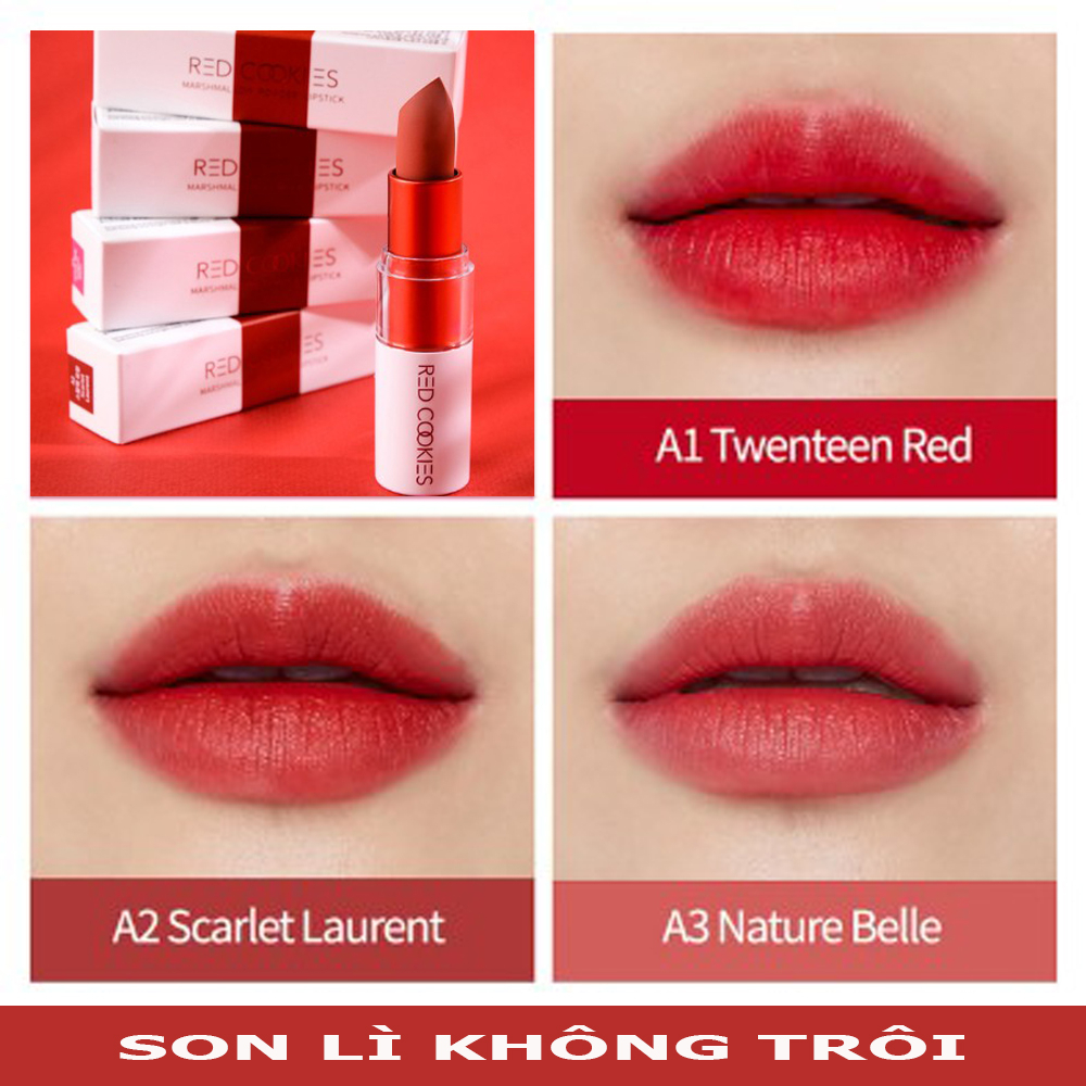 Son môi thỏi Red Cookies lì không trôi chính hãng Hàn Quốc