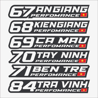 Tem Performance 63 tỉnh thành. Tem dán xe 63 tỉnh.