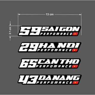 Tem Performance 63 tỉnh thành. Tem dán xe 63 tỉnh.