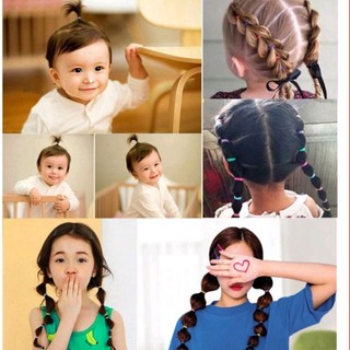 Gói 50g dây thun cột tóc cho bé gái, chun dai, co giãn tốt, nhiều màu.