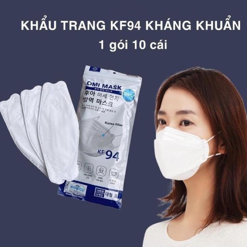 Bịch 10 cái Khẩu trang KF94 OMI MASK 4 lớp(tiêu chuẩn Hàn Quốc )