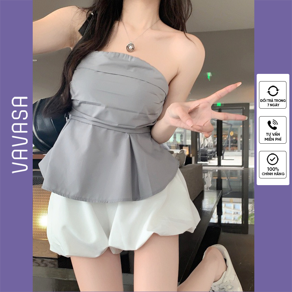 Set áo không tay nữ dáng cup phối quần bồng năng động VAVASA BD21 | BigBuy360 - bigbuy360.vn