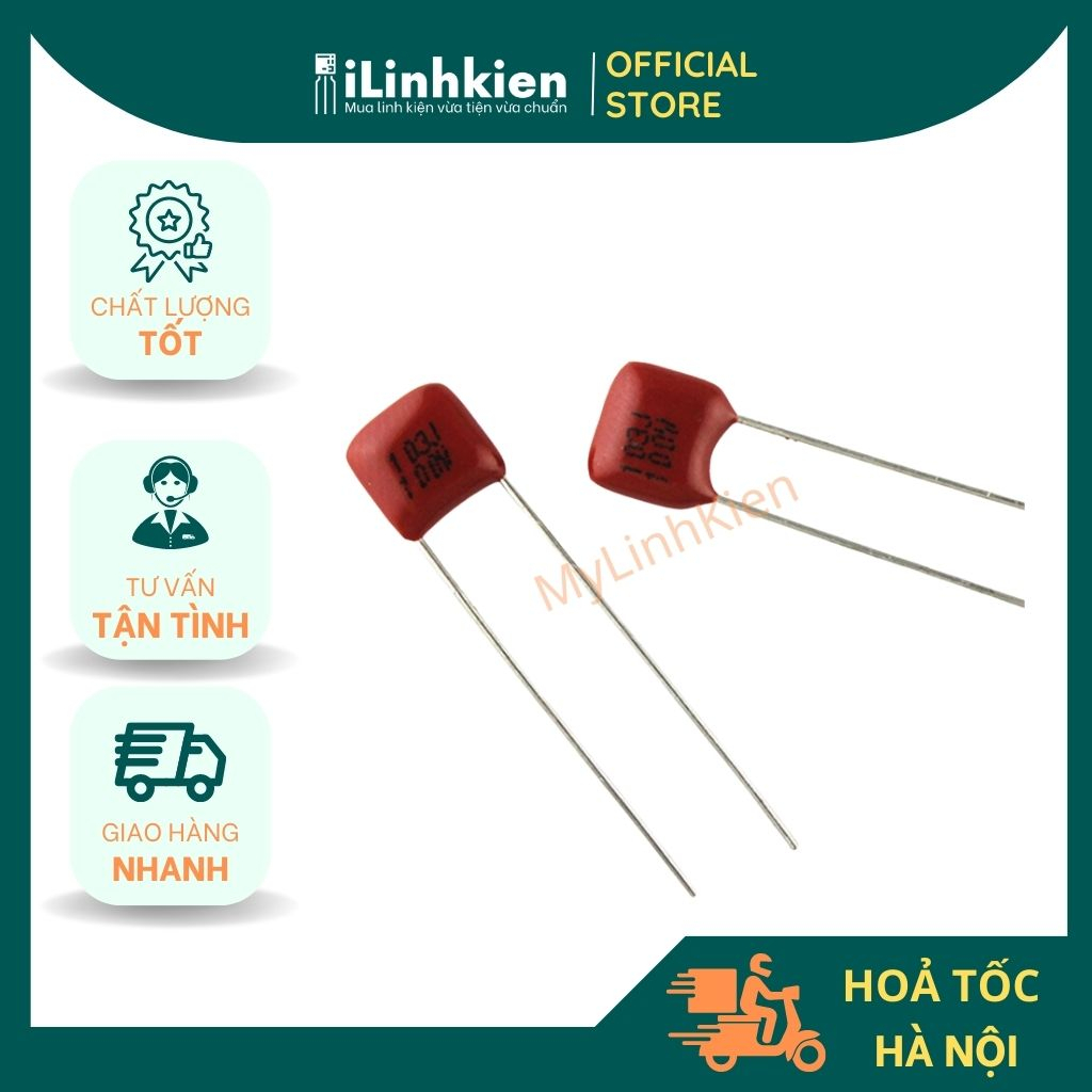 Tụ CBB 100V 103J 10nF 0.01uF 5mm chất lương tốt.