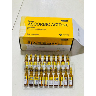 Vitamin C Hàn Quốc hộp 50 ống mix cấy tảo, Hồng sâm trắng da
