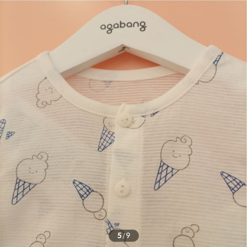 Bộ dài tay cotton giấy kem nằm điều hòa xuất Hàn dư xịn cho bé trai bé gái