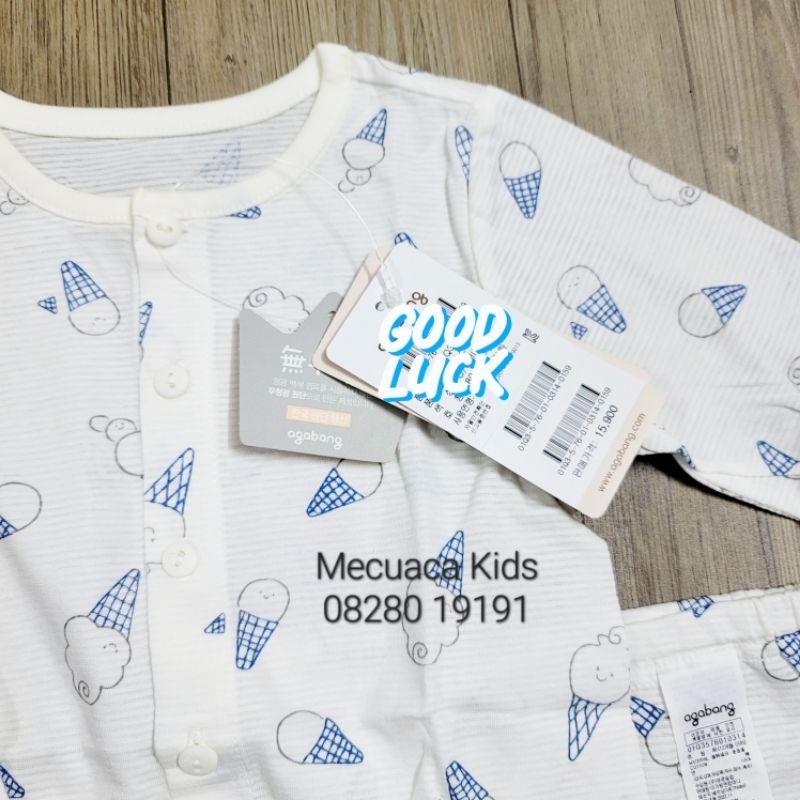 Bộ dài tay cotton giấy kem nằm điều hòa xuất Hàn dư xịn cho bé trai bé gái