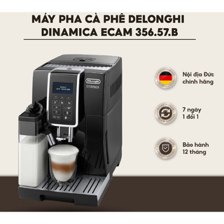 Máy pha cà phê tự động delonghi dinamica ecam 356.57.b, máy pha cafe, espresso, cappuccino, nhập eu, bh 12 tháng