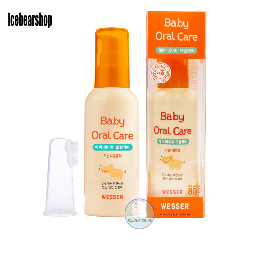 Nước Rơ Lưỡi Cho bé, Dung Dich Làm Sạch Lưỡi Wesser 80g Hương LIệu Tự Nhiên An Toàn WRL
