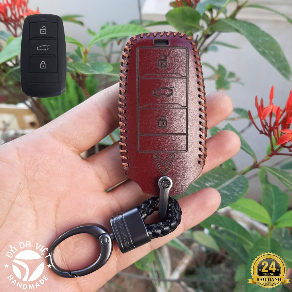 Bao Da Chìa Khoá Ô Tô XE ĐIỆN VINFAST VF5 Da thật bảo hành 2 năm