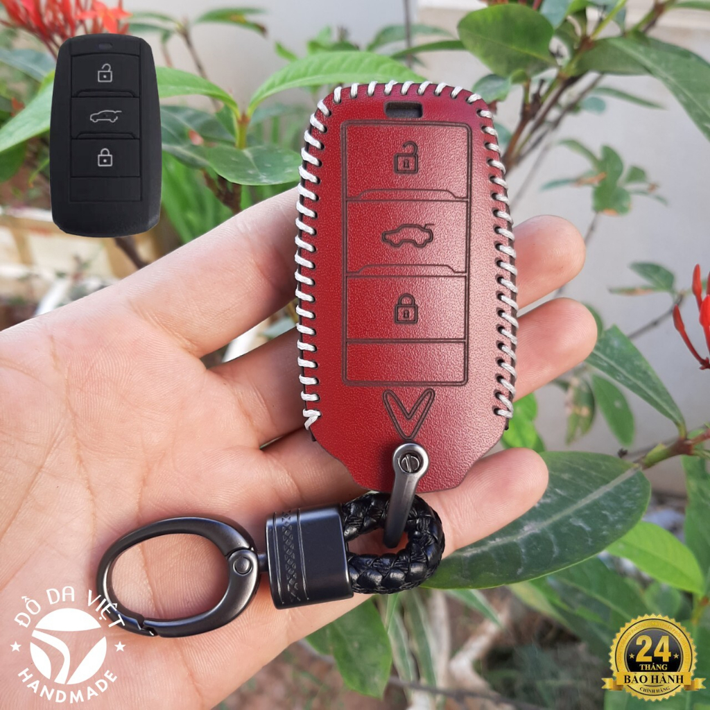 Bao Da Chìa Khoá Ô Tô XE ĐIỆN VINFAST VF5 Da thật bảo hành 2 năm