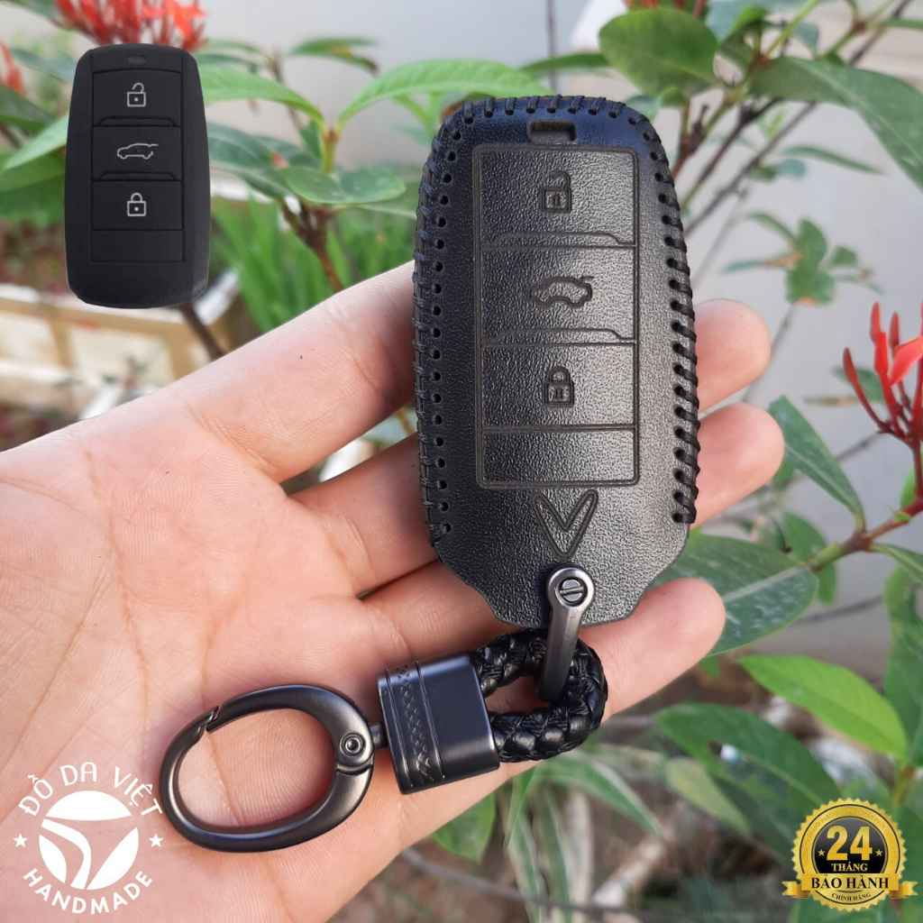 Bao Da Chìa Khoá Ô Tô XE ĐIỆN VINFAST VF5 Da thật bảo hành 2 năm