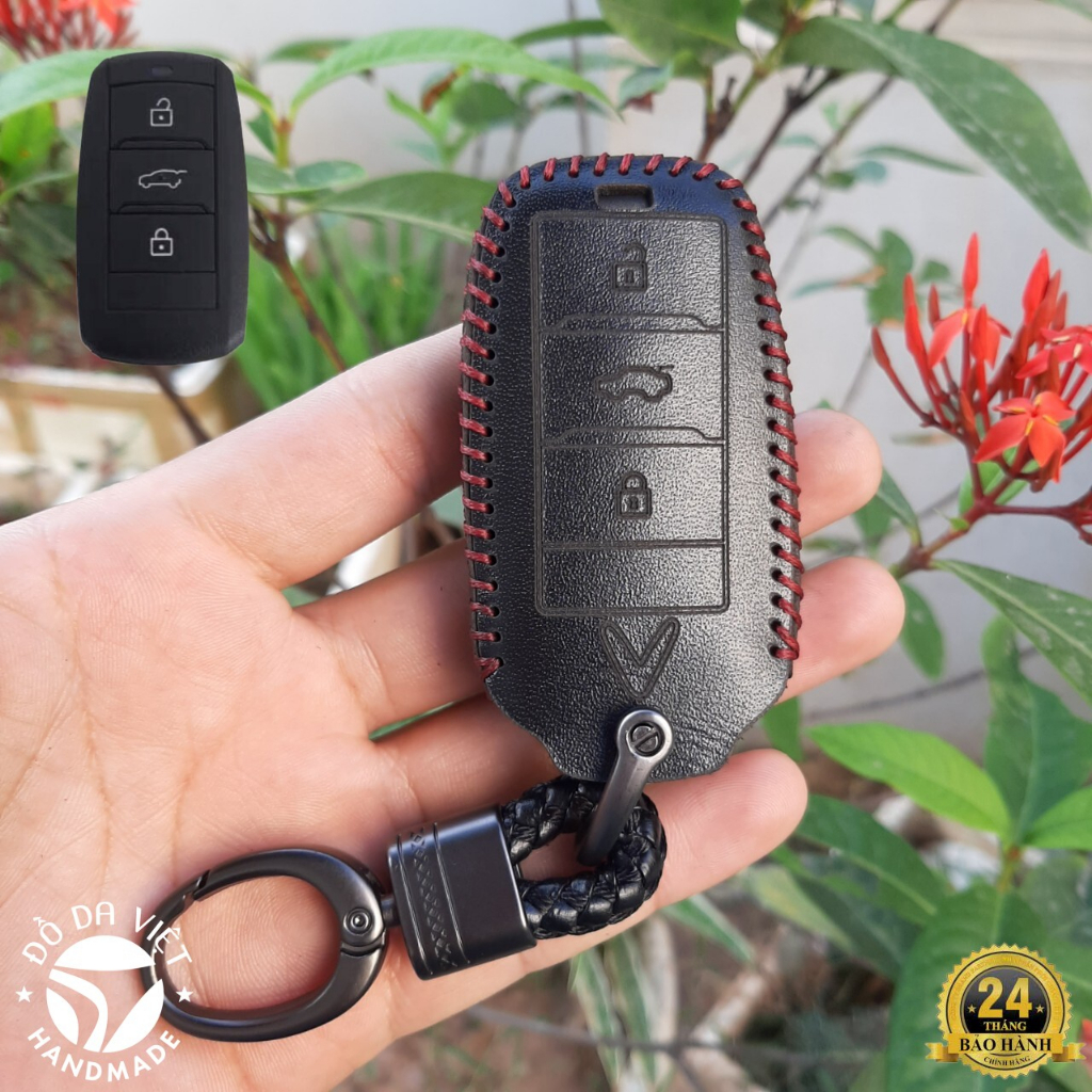 Bao Da Chìa Khoá Ô Tô XE ĐIỆN VINFAST VF5 Da thật bảo hành 2 năm
