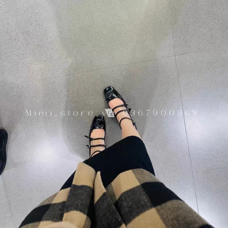 Giày trơn da bóng 3 quai xuất ZR full box MS-