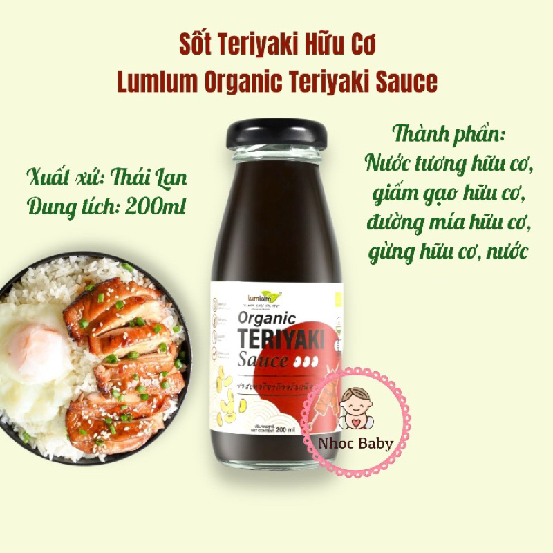 Sốt Teriyaki Hữu Cơ – Lumlum Organic Teriyaki Sauce 200ml date 12/2024