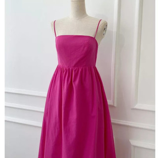 Đầm maxi 2 dây, phần lưng bo thun
