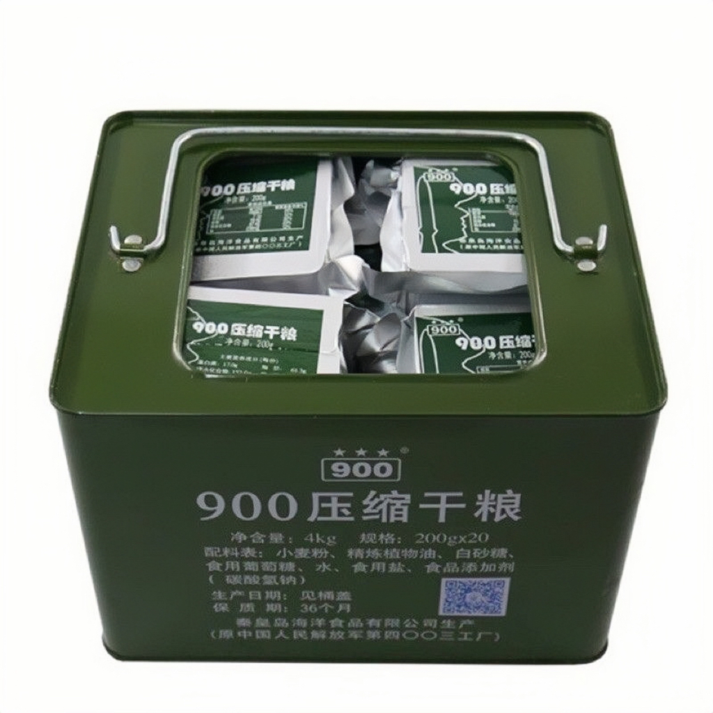 Hộp 4kg Lương Khô Sắt 900 - Lương khô quân đội Trung Quốc 20 cái x 200g