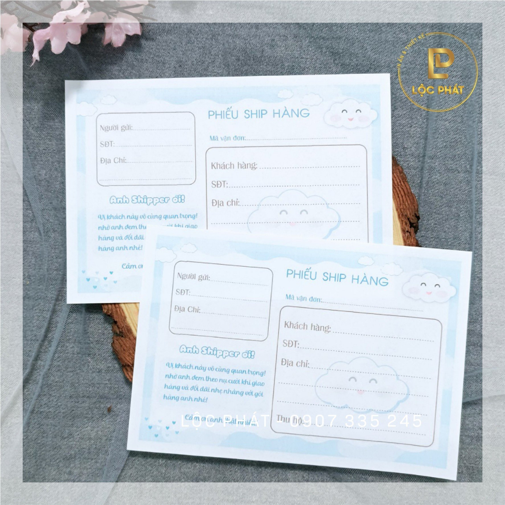 Khuyến mãi: 50 tờ Phiếu ship hàng nhiều mẫu siêu xinh ngang 11 cao 16 cm 7.000đ