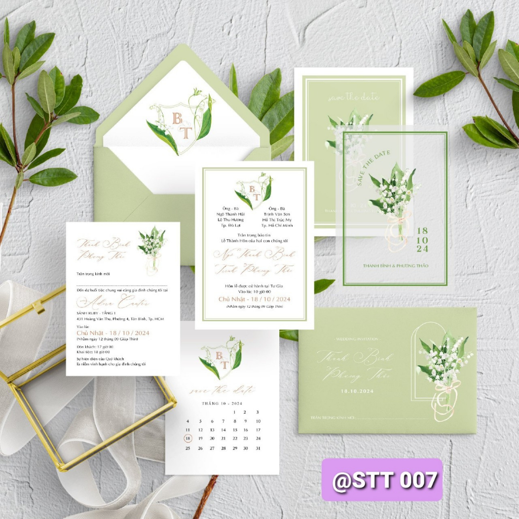 Thiệp cưới giấy nhựa trọng hiện đại