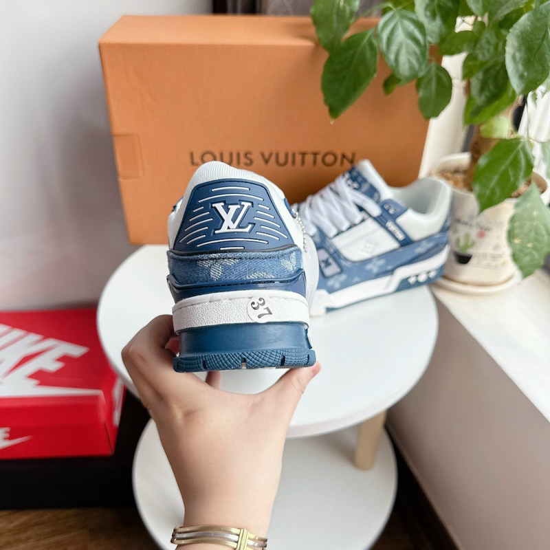 GIÀY LV XANH BÒ NAM NỮ, GIÀY SNEAKER LV XANH BÒ ĐỘN ĐẾ NAM NỮ