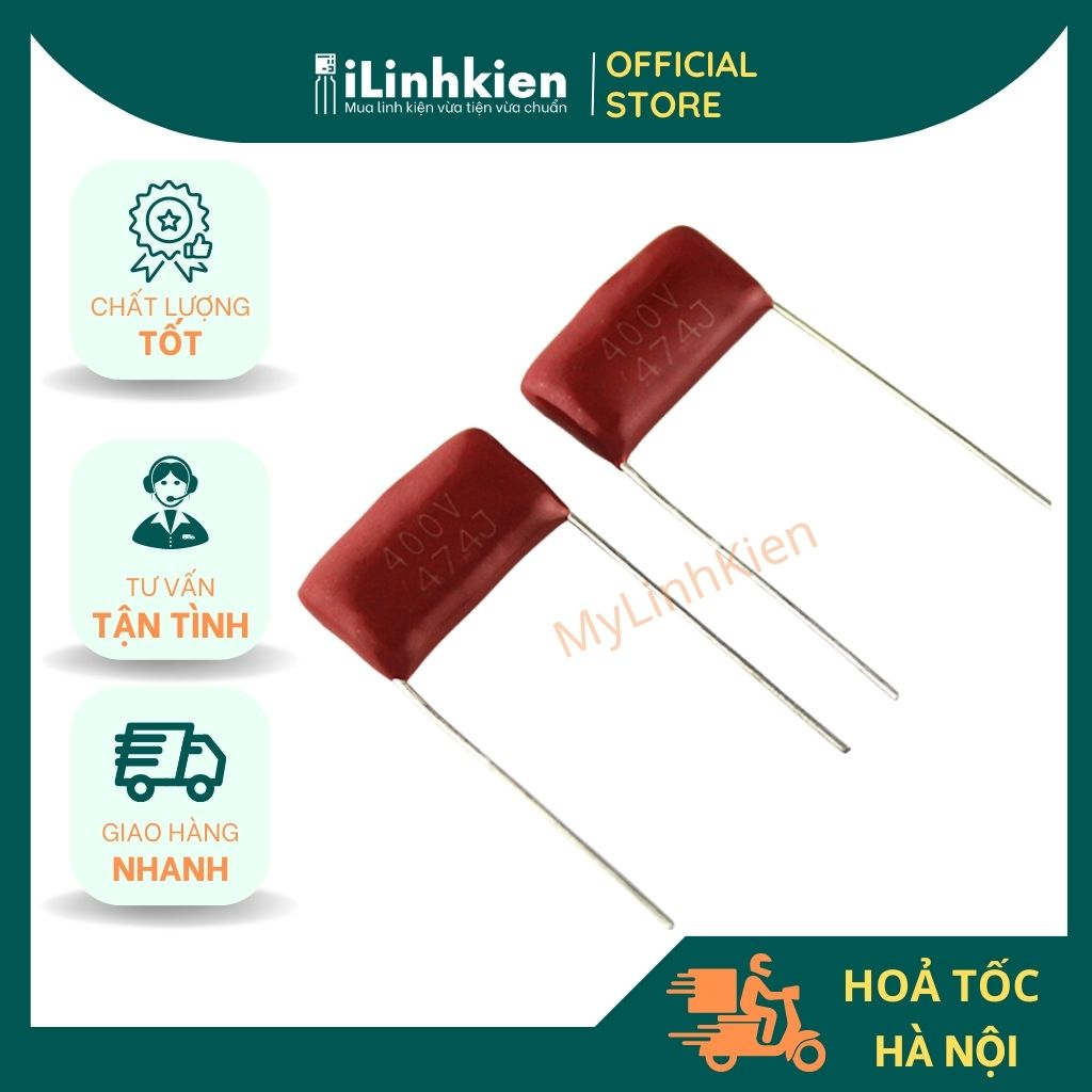 Tụ CBB 400V 474J 470nF 0.47uF 15mm chất lượng cao.