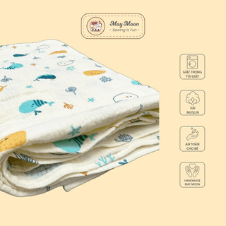 Chăn trẻ em vải muslin nhiều mẫu vải cho bé lựa chọn kích thước 160x120