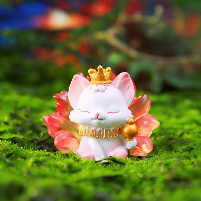 Mô Hình Cửu Vĩ Hồ Cáo Nhỏ 7 Màu GUMIHO Trang Trí