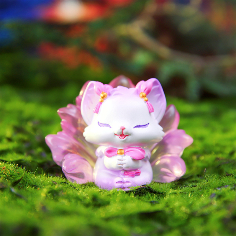 Mô Hình Cửu Vĩ Hồ Cáo Nhỏ 7 Màu GUMIHO Trang Trí
