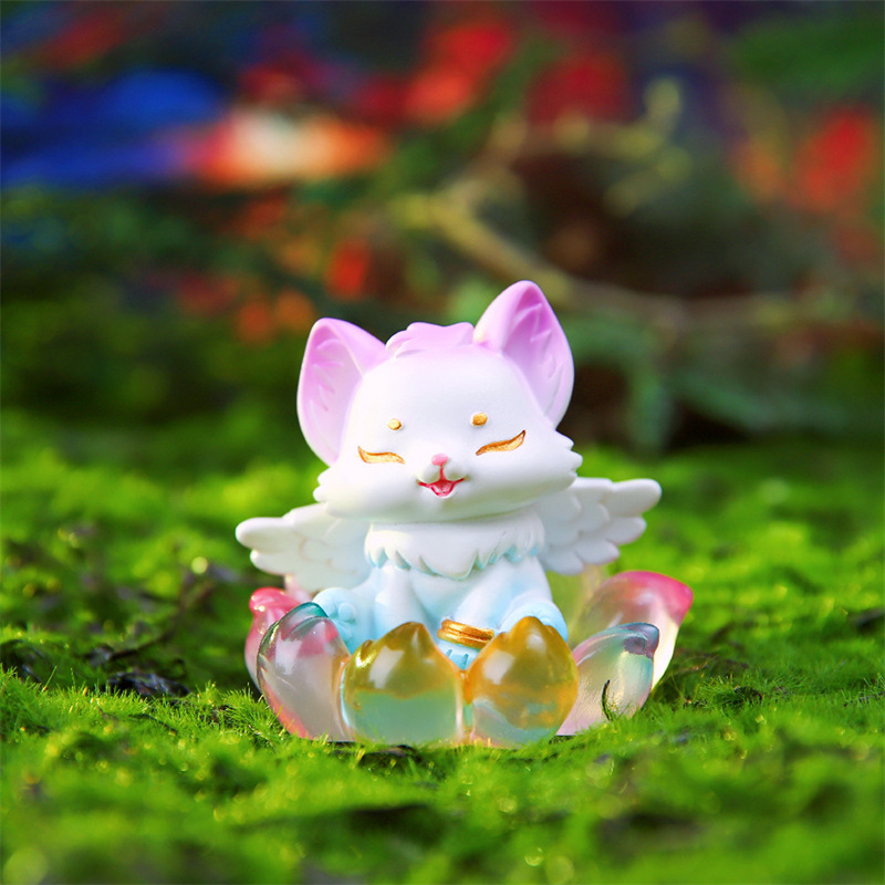 Mô Hình Cửu Vĩ Hồ Cáo Nhỏ 7 Màu GUMIHO Trang Trí