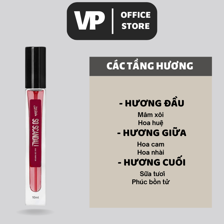 Nước hoa nữ mini chiết JEAN PAUL GAUTIER SO SCANDAL 10ml chính hãng quyến rũ, ngọt ngào, dịu dàng